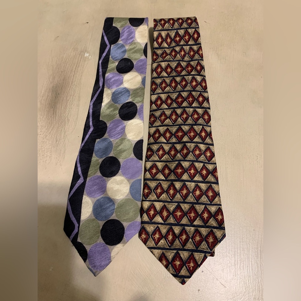 TWO VTG Bugatti  100% Silk Ties. EUC